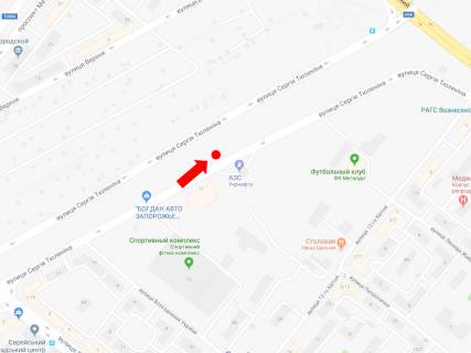 Білборд, Бігборд (Борд)   у Запоріжжі, 3x6  Тюленіна вул., Навпроти АЗС "Укрнафта", 500 м до Соборного пр. (колиш. пр. Леніна) схема