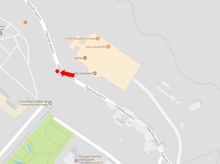 Ситилайт  в Киеве, 1.8x1.2  Паркова дорога вул., 16а, КВЦ "Парковий", вертолітна площадка, в бік Грушевського вул., Європейської пл. схема