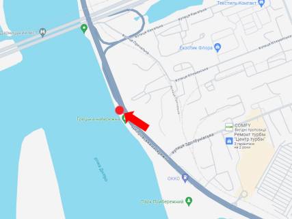 Бэклайт B в Киеве, 2.3x3.14  Дніпровська набережна, від вул. Здолбунівської до Грецької набережної схема