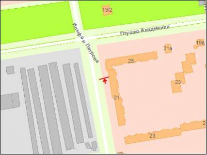 Билборд A в Одессе Ільфа і Петрова вул., 21 - Глушко пр., 25 схема