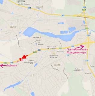 Билборд B в Песочине, 3x6  Естакада - с. Пісочин, виїзд з міста, (5), у бік траси Київ - Харків - Довжанський схема