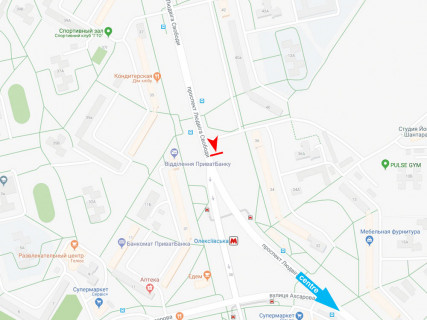 Білборд, Бігборд (Борд)  B у Харкові, 3x6  Свободи пр., 36, в центр схема