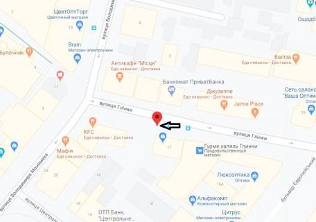 Ситилайт B в Днепр (Днепропетровск), 1.2х1.8  вул. Глінки 17 схема