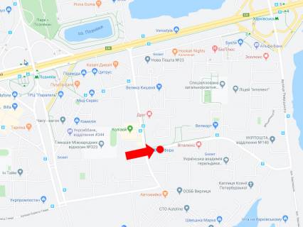 Білборд, Бігборд (Борд)  A у Києві, 3x6  Вишняківська вул., 17 - вул. Руденка, біля супермаркету "Фора" схема