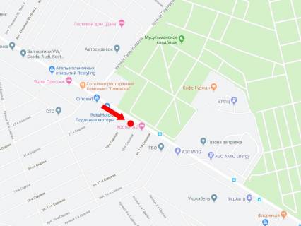 Билборд  в Киеве, 3x6  Стеценка вул., 200 м. АЗС "WOG", до центру схема