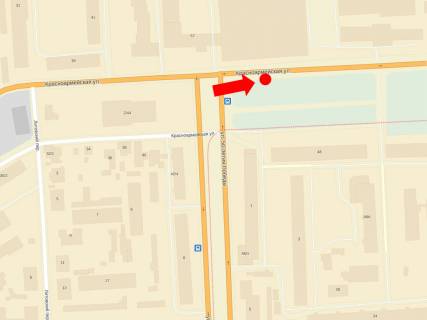 Билборд  в Виннице, 3x6  Стрілецька вул. (кол. Червоноармійська вул.), 48 / Замостянська вул. (кол. 50-річчя Перемоги вул.), з центру схема