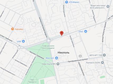 Билборд A в Никополе, 3x6  Незалежності України вул., 173, навпроти, в центр схема