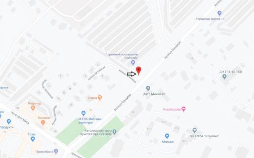 Билборд B в Хмельницком, 3х6  вул.Рибалко (гараж.масив) схема