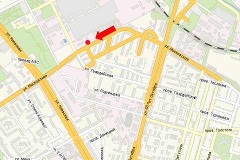 Билборд  в Кременчуге, 3x6  Московська вул., біля "АТС" схема