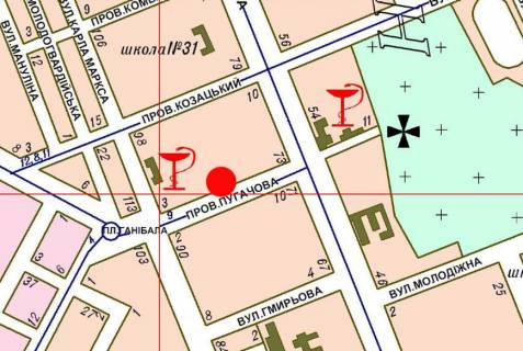 Билборд A в Херсоне Пугачова пров., 5 схема