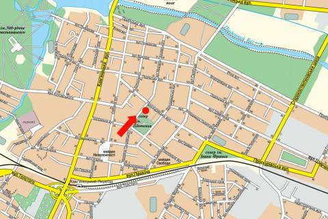 Сiтiлайт  у Хмельницькому, 1.8x1.2  Проскурівська вул. / Грушевского вул., біля парку ім. Шевченка, кафе "З ранку до ночі" схема