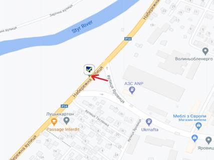 Билборд A в Луцке Набережна вул. - Яровиця вул., на кільці схема