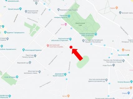 Ситилайт  в Киеве, 1.8x1.2  Кловський узвіз 29/3 - Фортечний пров., в сторону вул. Інститутської схема