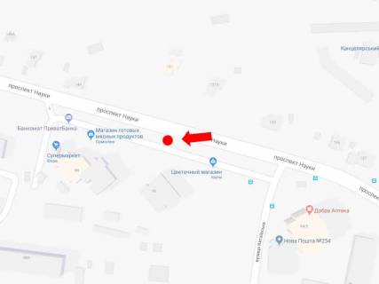 Білборд, Бігборд (Борд)  B у Києві, 3x6  Науки пр., 90 в сторону Деміївської пл. схема