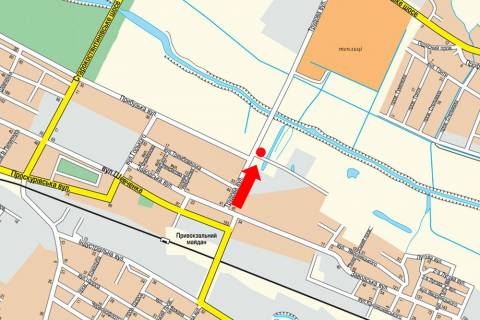 Билборд A в Хмельницком, 3x6  Трудова вул. / Прибузька вул. схема