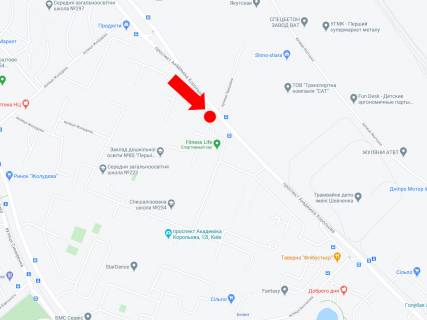 Билборд  в Киеве, 3x6  Корольова пр.10, в сторону вул. Симиренка схема