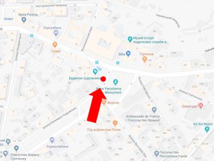 Ситилайт B в Киеве, 1.8x1.2  Львівська пл., "Будинок Художника", в сторону Січових стрільців вул. (колиш. вул. Артема) схема