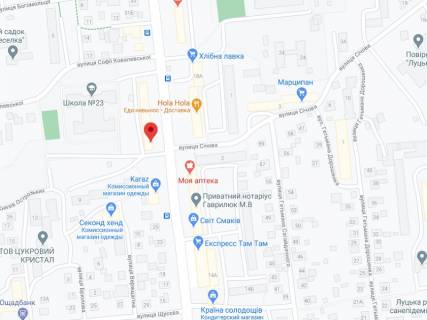 Видеоборд A у Луцьку Відродженняпр., 11, аптека "Волиньфарм", прайс за ролик 10 сек 1 вихід/5 хвилин, на двосторонньому екрані, від 144 виходів на день. Розрахунок для інших параметрів трансляції уточнюйте у менеджера. - 301428 схема