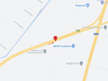 Білборд, Бігборд (Борд)  A у Першотравенська, 6х3  Автодорога Е50, поворот на Метро (між Епіцентром та  Метро) схема