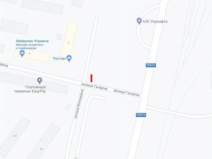 Билборд B в Вольногорске Гагаріна вул. - Молодіжна вул. схема