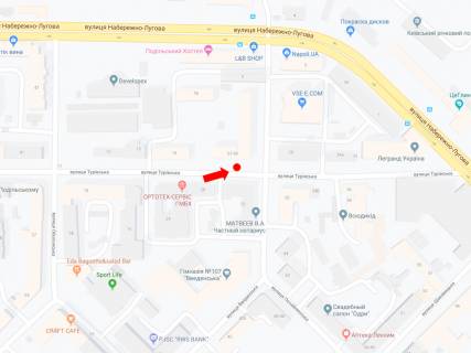 Ситилайт  в Киеве, 1.8x1.2  Туровська вул. - вул. Почайнинська, в сторону центру схема