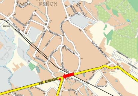 Билборд  в Черновцах, 3x6  Калинівська вул. / Хотинська вул., транспортна розв''язка, ліва, в центр схема