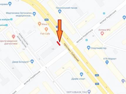 Видеоборд A у Запоріжжі Соборний ін. - Українська вул., Прайс за трансляцію ролика 10 сек 1 раз / 2 хв з 6:00 до 23:00. Прорахунок інших конфігурацій уточнюйте у менеджера - 293726 схема