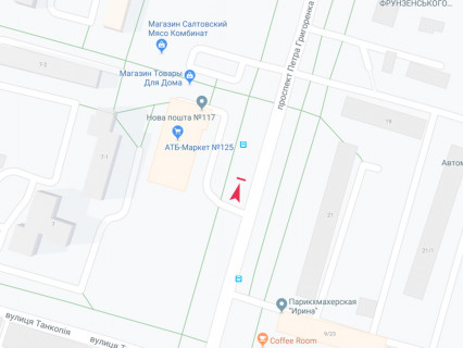 Билборд B в Харькове, 3x6  Григоренка пр., 4б, в центр схема