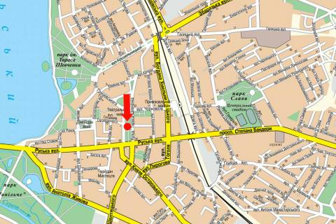 Ситилайт  в Тернополе, 1.8x1.2  Шевченка бул., біля ресторану "Україна" схема