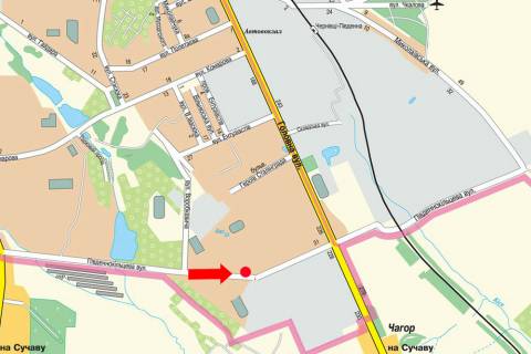 Білборд, Бігборд (Борд)  A у Чернівцях, 3x6  Південно-Кільцева вул., 23/25, біля ринку, в бік Головної вул. схема