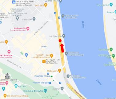 Скролер, Скрол A у Києві, 1.8x1.2  Набережно-Хрещатицька вул., 11, на р/п, (2), у бік Гаванського мосту - 474763 схема