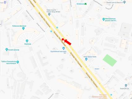 Сiтiлайт  у Києві, 1.8x1.2  Українки бул., 14, на світлофорі, в сторону вул. Хрещатик схема