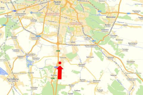 Білборд, Бігборд (Борд)  A у трасах Львіва, 3x6  Траса Львів-Ужгород, в''їзд в місто, біля АЗС "WOG" схема