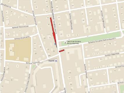 Билборд B в Ровно Грушевського вул., 41 схема