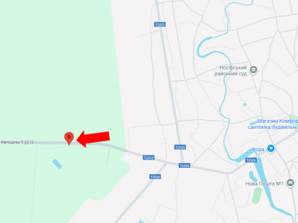 Билборд B в Носовке, 3x6  Автошлях Т2513, виїзд з Носівки схема
