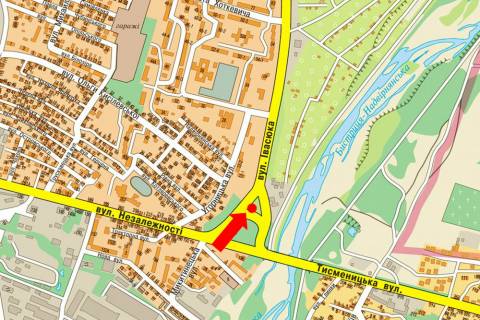 Білборд, Бігборд (Борд)  A у Івано-Франківську, 3x6  Незалежності вул. / Івасюка вул. схема