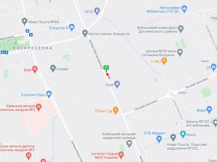 Призматрон, Призма A у Києві Братиславська вул., 150 м за АЗС "Shell", в сторону Троещинського ринку - 384212 схема