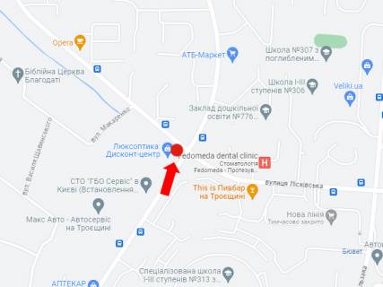 Билборд B в Киеве, 3x6  Радунська вул., 3, на перехресті з Лєскова вул., в бік Драйзера вул. схема