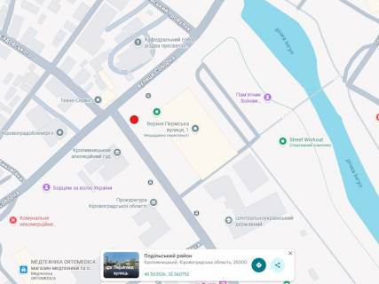 Ситилайт B в Кропивницкий (Кировоград), 1.8x1.2  Європейський пр., 1, від Соборна вул. схема