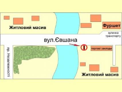 Билборд  в Калуше, 3x6  Євшана вул., міст схема