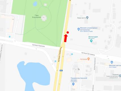 Сiтiлайт  у Львові, 1.8x1.2  Стрийська вул. / вул. Хуторівка, (зупинка "Стрийська - Наукова"), в центр схема