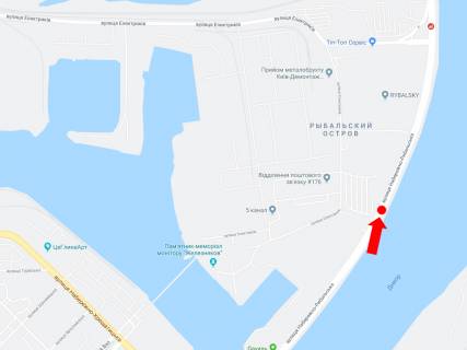 Призма A в Киеве, 3x6  Набережно-Рибальська вул., 350м до Подільсько-Воскресенського мосту, в бік Оболоні - 373270 схема