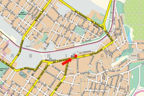 Билборд B в Кропивницкий (Кировоград), 3x6  Дружби Народів пл. / Полтавська вул. / Маланюка вул., супермаркет "АТБ", з центру схема