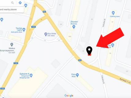 Билборд A в Прилуках Вокзальна вул., 46 - 1-го Травня вул. схема