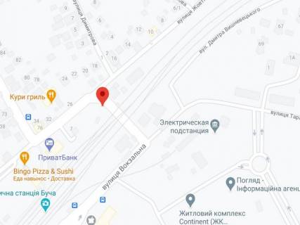 Билборд A в Буче Вокзальная ул. - Октябрьская ул. схема