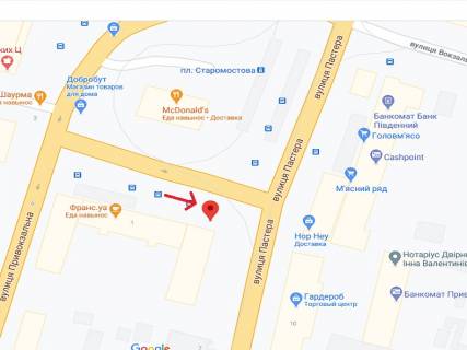 Бэклайт A в Днепр (Днепропетровск) Старомостова (Миколи Островського) пл., 1 - Пастера вул. схема