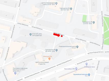 Білборд, Бігборд (Борд)  A у Києві, 2.3x3.14  Виборзька вул., 1, КПІ, в сторону вул. Янгеля схема