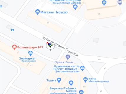 Білборд, Бігборд (Борд)  A у Луцьку Захисників України (колишня Гордіюк) вул., 47 схема