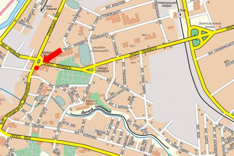 Сiтiлайт  у Луцьку, 1.8x1.2  Винниченка вул. / Перемоги пр. / Незалежності пл., біля корпусу ВНУ схема