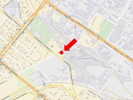 Билборд B в Запорожье, 3x6  Верхня вул. / Рекордна вул., біля з/д переїзду, в бік Соборного пр. (кол. Леніна пр.) схема